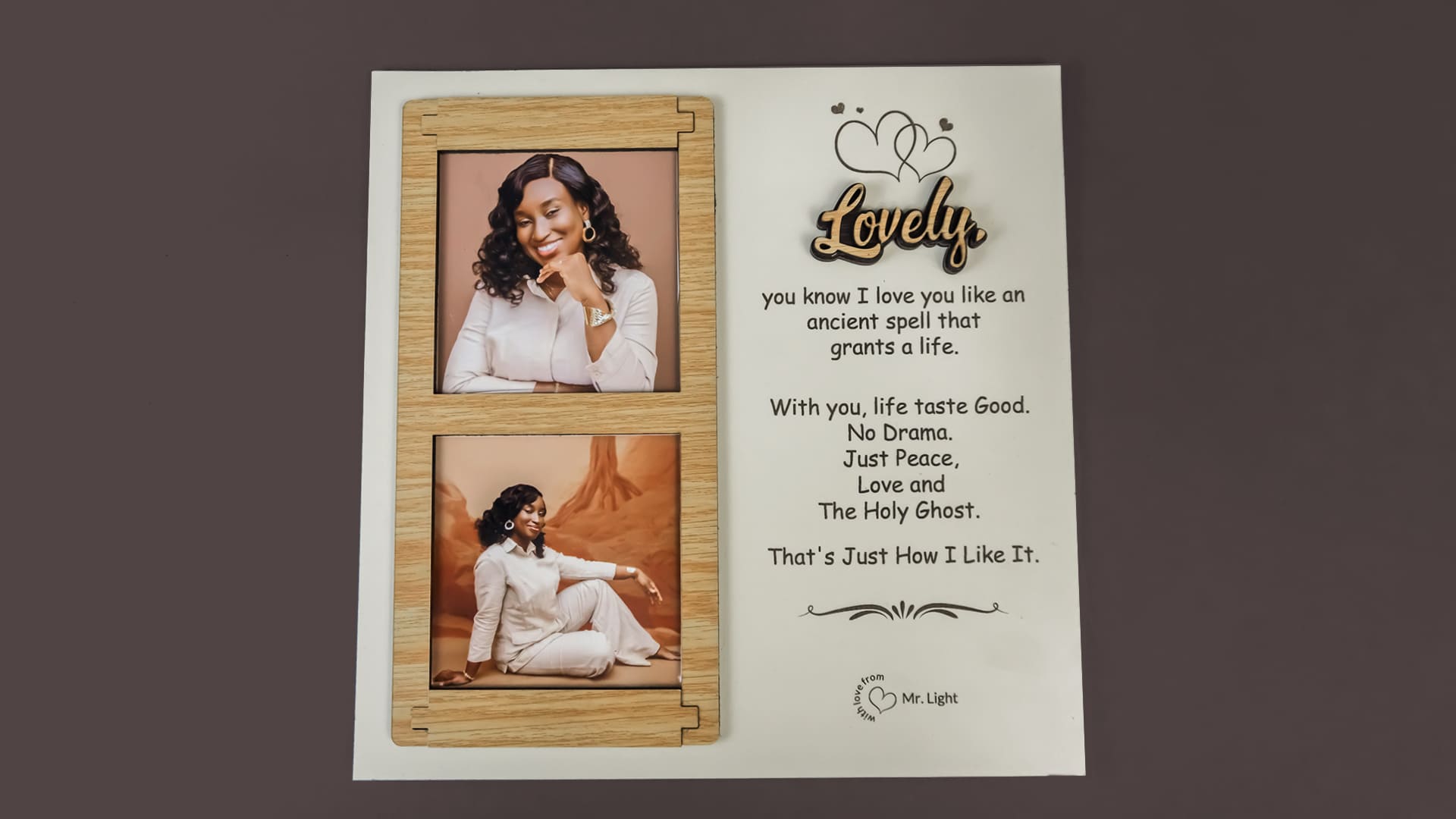 Lovely - Dual-Photo Wall or Desk Art