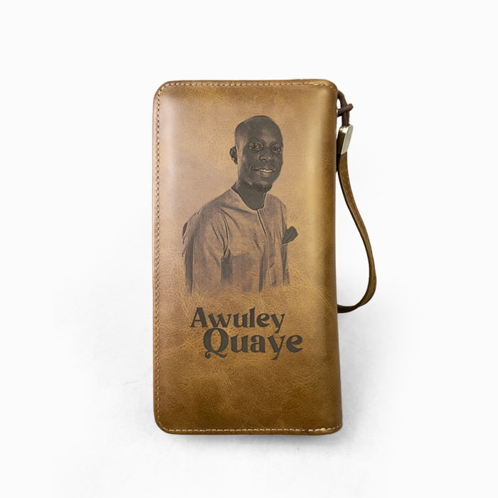 Custom Photo-Engraved Leather Long Wallet