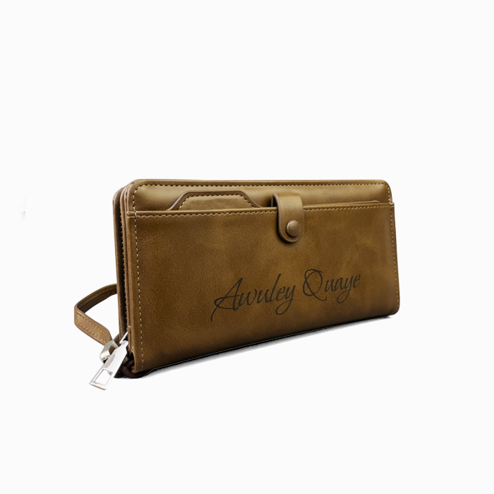 Custom Photo-Engraved Leather Long Wallet