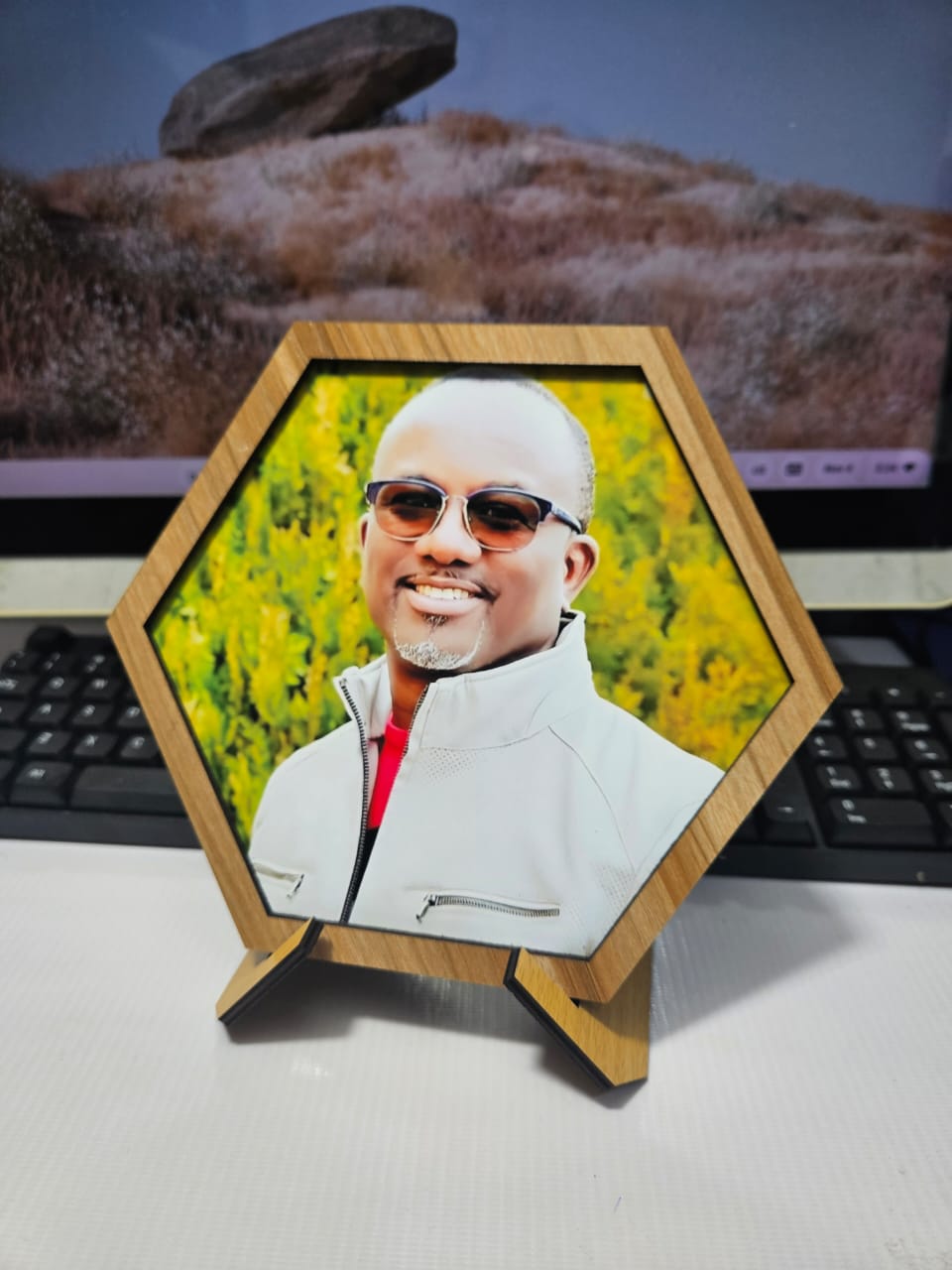 Hexagonal Desktop Photo Plaque
