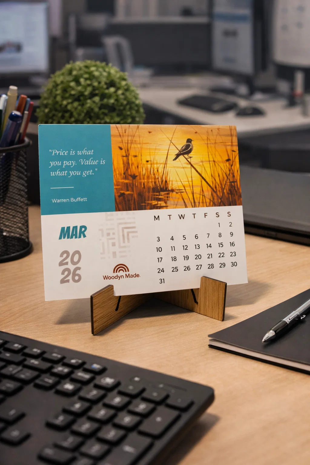 Daily Value - Motivational Desk Calendar (with Wooden Stand)