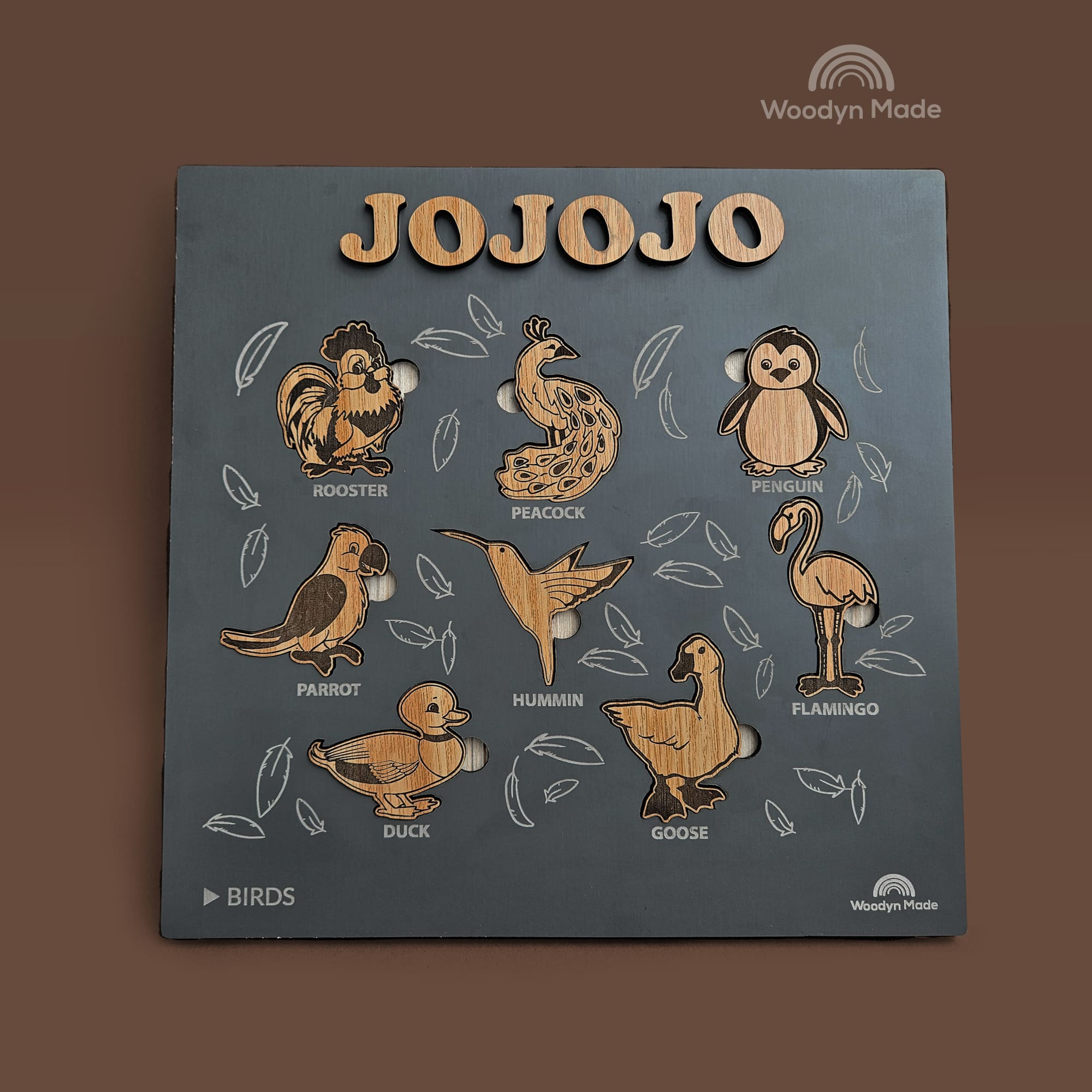 Customized “Birds Collection” Wooden Puzzle Gift ( 11.5 x 11.5 in)