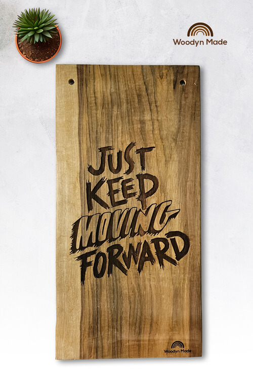 Motivational Wooden Wall Decor – Keep Moving Forward (8 x 16 in)