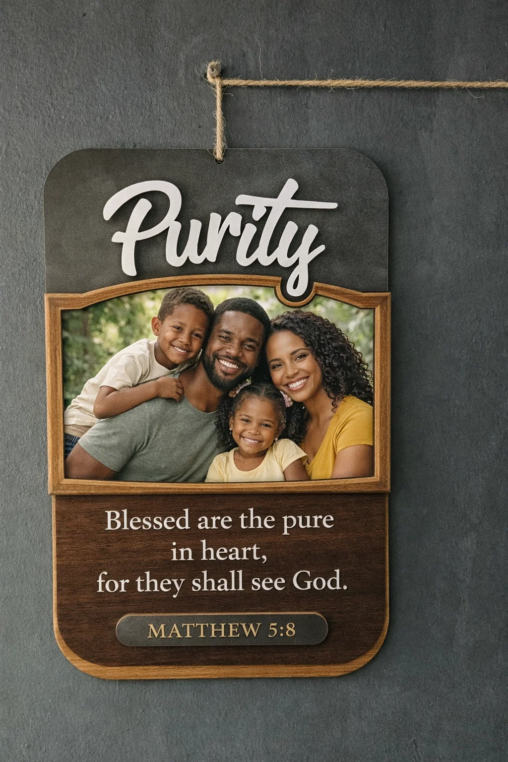 Faith - Personalized Wooden Wall Photo Plaque (10 x 15 in)